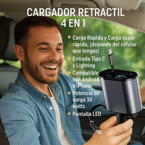 cargador retractil para auto